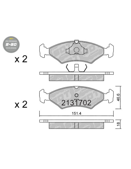 FRONT HIGH PERFORMANCE BRAKEPADS S50 FORD ESCORT FIESTA SIERRA TRASERAS FERRARI 208 308