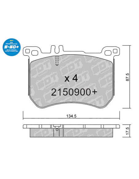 FRONT HIGH PERFORMANCE PLUS BRAKEPADS S50+ MERCEDES BENZ CLASE S 222 CLASE SL 231