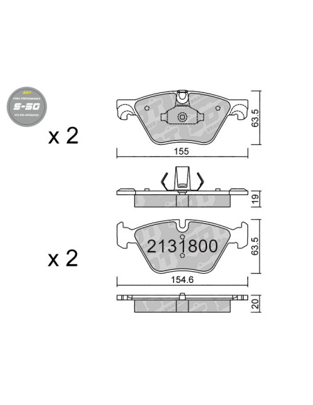 FRONT HIGH PERFORMANCE BRAKEPADS S50 BMW SERIE 5 F10 F11