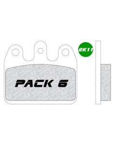 Pack 6 Juegos Pastillas Traseras Rk11 Soft Racing Kart Brk11G520 (12 Pcs)