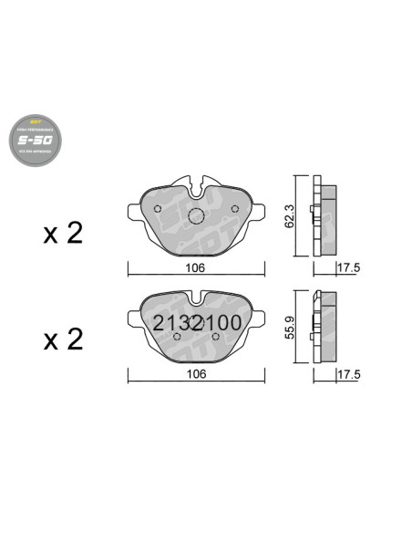REAR HIGH PERFORMANCE BRAKEPADS S50 BMW SERIE i8 5 F10 F11 X3 F25 X4 F26 Z4 E89