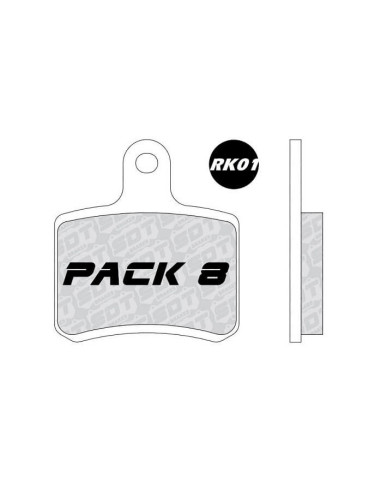 PACK 8 SETS REAR RK01 STANDARD RACING KART PADS BRK01B608 (BLACK - 16 PCS)