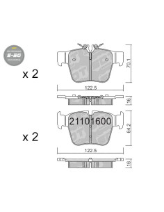 REAR HIGH PERFORMANCE BRAKEPADS S50 MERCEDES C W205 A205 C205 S205 GLC X253 C253