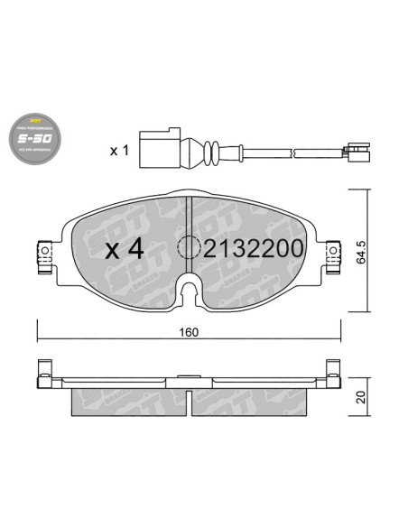 FRONT HIGH PERFORMANCE BRAKEPADS S50 AUDI A3 8V CUPRA SEAT LEON 5F SKODA GOLF 7 T-ROC