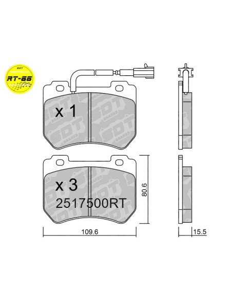 FRONT RACING BRAKEPADS RT66 ALFA ROMEO 159 BRERA SPIDER