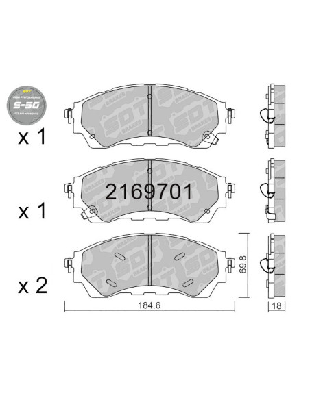 FRONT HIGH PERFORMANCE BRAKEPADS S50 FORD RANGER RAPTOR MK4 3.0 RAPTOR