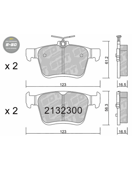 REAR HIGH PERFORMANCE BRAKEPADS S50 AUDI A3 8V 8Y Q2  TT VOLKSWAGEN GOLF VII TOURAN