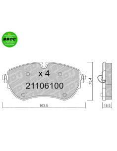 Pastillas Delanteras High Performance S50C Vw Multivan Vii T7  Pr-1Lb Disco Ø332Mm Vw Amarok