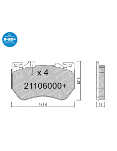 FRONT HIGH PERFORMANCE PLUS PADS S50+ MERCEDES BENZ CLASE C S206 W206 ALL TERRAIN S206 T-MODEL S206