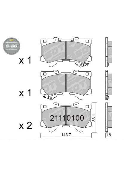 FRONT HIGH PERFORMANCE PADS S50 LEXUS 600 AWD TOYOTA LAND CRUISER 300 TUNDRA KA7