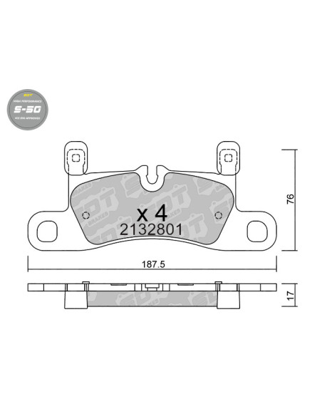 REAR HIGH PERFORMANCE BRAKEPADS S50 PORSCHE CAYENNE 958