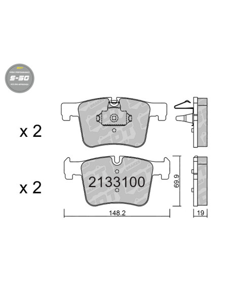 Pastillas De Freno Delanteras High Performance S50 Bmw Serie 1 F20 2 F22 3 F30 4 F32 X3 F25 X4 F26