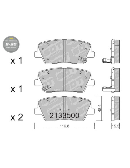 Pastillas De Freno Traseras High Performance S50 Hyundai Santa Fe Sorento Xm
