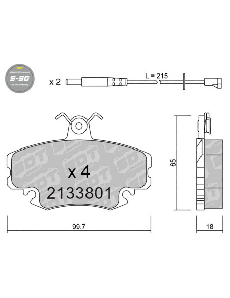 FRONT HIGH PERFORMANCE BRAKEPADS S50 DACIA LOGAN SANDERO PEUGEOT 205 GTI 309 GTI RENAULT CLIO R5 GT TURBO R11 R19