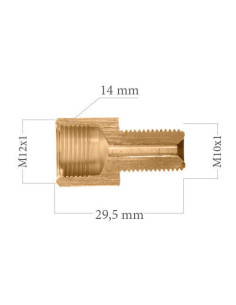 Racor Reductor Hembra Concava M12X100 A Macho Concavo M10X100 2
