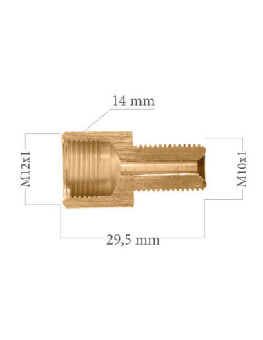 Racor Reductor Hembra Concava M12X100 A Macho Concavo M10X100