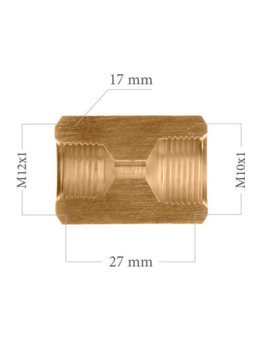 12X100 CONCAVE FEMALE TO 10X100 CONCAVE FEMALE ADAPTER FITTING