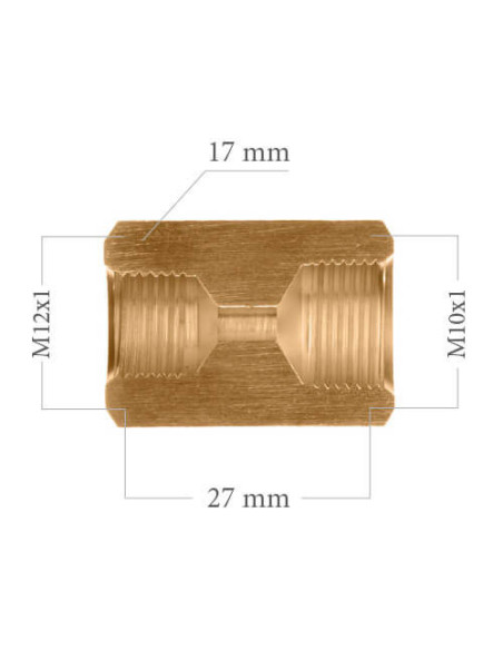 Racor Adaptador Hembra Concava 12X100 A Hembra Concava 10X100