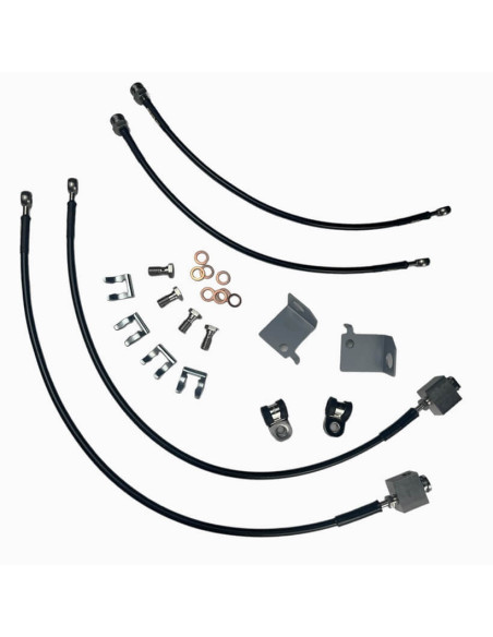 SET 4 STAINLESS STEEL BRAKELINES HOSES FOR FORD MUSTANG 6th GENERATION 2.3 Turbo - 3.7 - 5.0 (Except MACH 1)