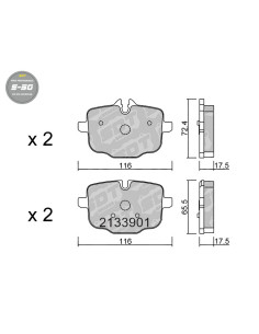 REAR HIGH PERFORMANCE BRAKEPADS S50 BMW SERIE 5 F10 6 F06 G32 7 G11 8 G14 X3 G01 X4 02 X7 G07