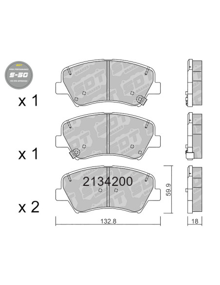 FRONT HIGH PERFORMANCE BRAKEPADS S50 HYUNDAI I30 GD VELOSTER KIA CEED PRO CEED