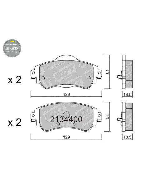 FRONT HIGH PERFORMANCE BRAKEPADS S50 CITROEN C4