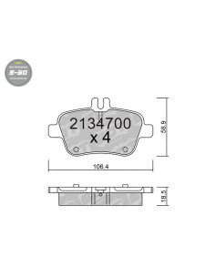 REAR HIGH PERFORMANCE BRAKEPADS S50 MERCEDES CLASE A 176 B CLA GLA SLK