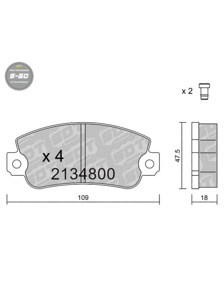 Pastillas De Freno Delanteras High Performance S50 Autobianchi Y10 Fiat Panda 141 Uno Lancia Seat Panda Ronda