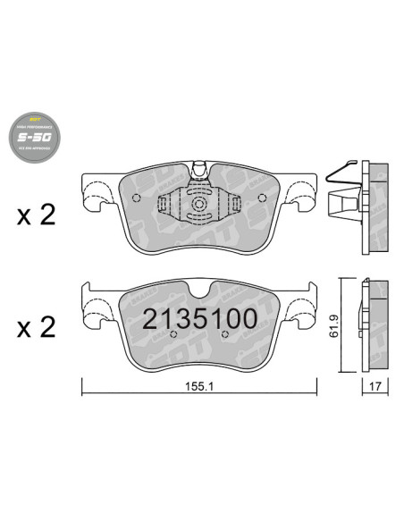 Pastillas De Freno Delanteras High Performance S50 Citroen C4 Picasso Grand Picasso Mk2