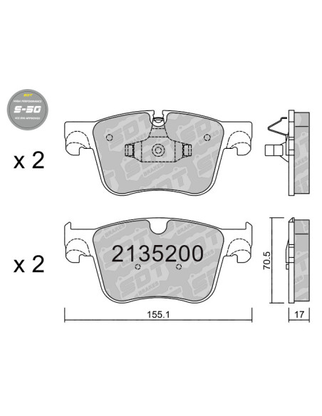 FRONT HIGH PERFORMANCE BRAKEPADS S50 CITROEN C4 Picasso Grand Picasso MK2 PEUGEOT 308 MK2