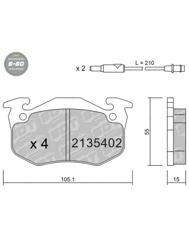 Pastillas De Freno Delanteras High Performance S50 Peugeot 205 Renault Clio R5 Twingo