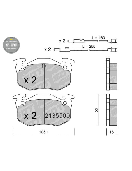 Pastillas De Freno Delanteras High Performance S50 Citroen Bx Traseras Renault Alpine