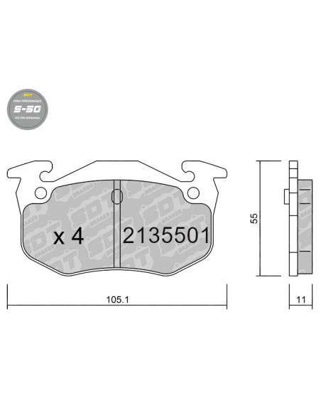 REAR HIGH PERFORMANCE BRAKEPADS S50 RENAULT CLIO MK2 MEGANE