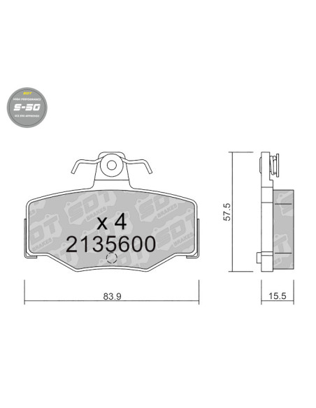 Pastillas De Freno Traseras High Performance S50 Nissan Almera N16 Primera P10 P11