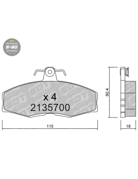 FRONT HIGH PERFORMANCE BRAKEPADS S50 FORD SIERRA SKODA FELICIA PICK UP VW PICK-UP