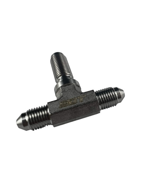 Racor Repartidor T De 3 Vías Macho Pasamuros 3/8" X 24 Unf (Convexo)