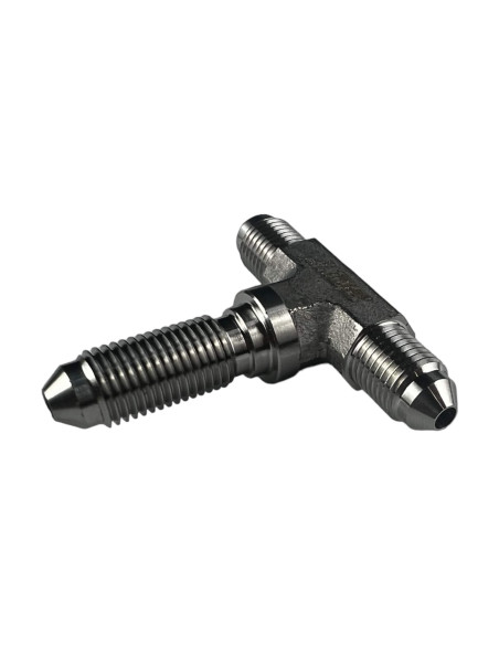 Racor Repartidor T De 3 Vías Macho Pasamuros 3/8" X 24 Unf (Convexo)