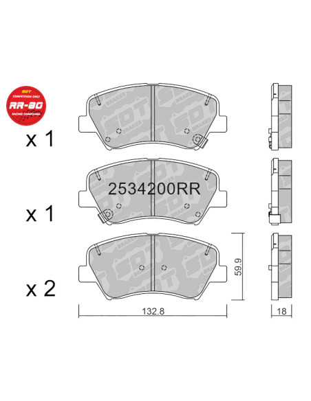 FRONT RACING BRAKEPADS RR80 RENAULT CLIO RALLY 5 FRP3158G CL4213