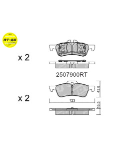REAR RACING RT66 BRAKEPADS MINI COOPER R50 R52 R53
