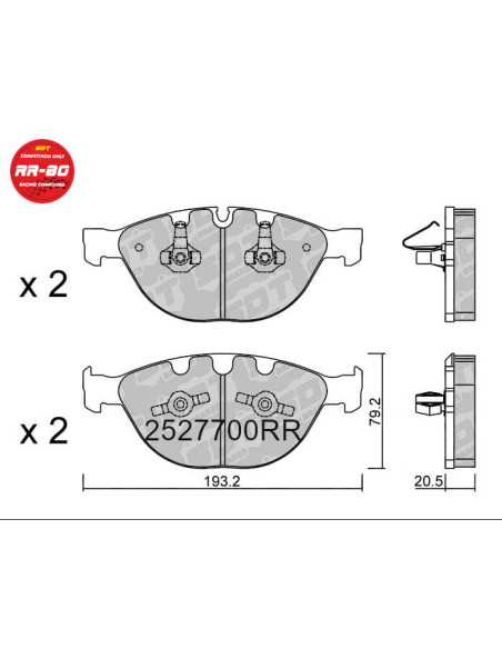 FRONT RACING RR80 BRAKEPADS BMW 5 E60 E61 6 E63 E64 ROLLS ROYCE PHANTOM VW GOLF V R32