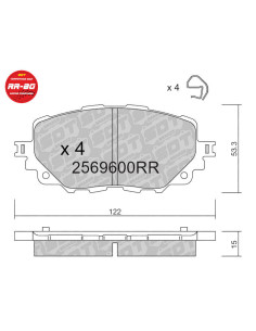 Pastillas De Freno Delanteras Racing Rr80 Abarth 124 Fiat 124 Mk2 Mazda Mx5 Nd