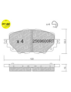 FRONT RACING RR80 BRAKEPADS ABARTH 124 FIAT 124 MK2 MAZDA MX5 ND