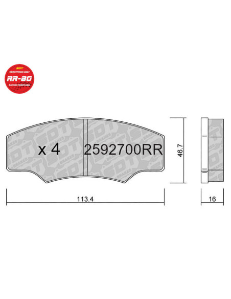 RACING RR80 BRAKEPADS ALCON PNF4463 AP RACING CP2361 CITROEN SAXO CHALLENGE