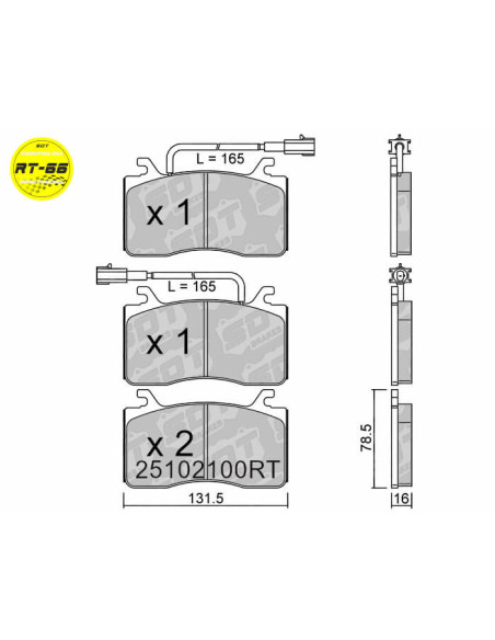 Pastillas Delanteras Racing Rt66 Alfa Romeo Giulia II 952