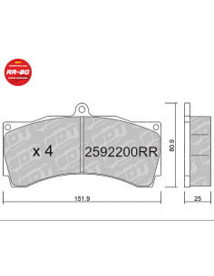 Pastillas Delanteras Racing Rr80 Tcr Alcon Ap Racing Cp3558D54 Cp4218 Brembo B51 D54Mm