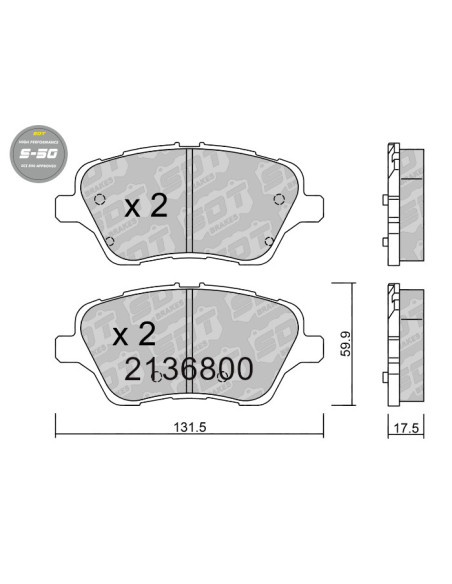 FRONT HIGH PERFORMANCE BRAKEPADS S50 FORD BMAX FIESTA MK7 TOURNER COURIER TRANSIT COURIER