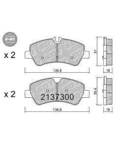 REAR HIGH PERFORMANCE BRAKEPADS S50 FORD TRANSIT
