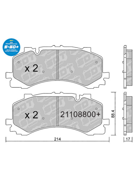 Pastillas Delanteras High Performance S50+ Audi A6 C8 A7 C8 A8 D5 Q7 4M Q8 Vw Touareg Cr7 (Akebono)