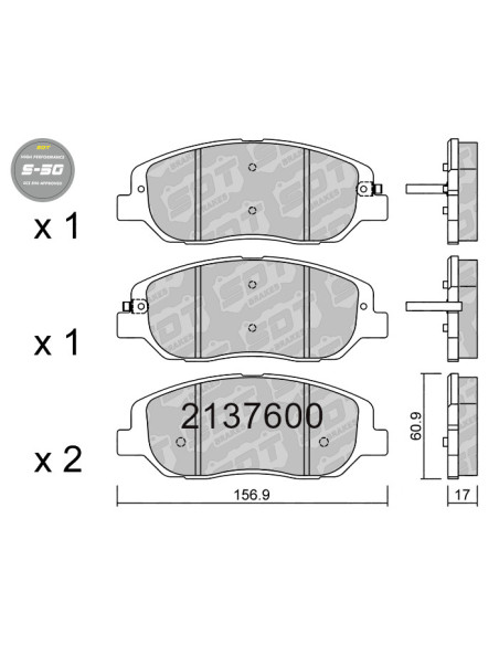 Pastillas De Freno Delanteras High Performance S50 Hyundai Santa Fe Grand Santa Fe Ssangyong Korando