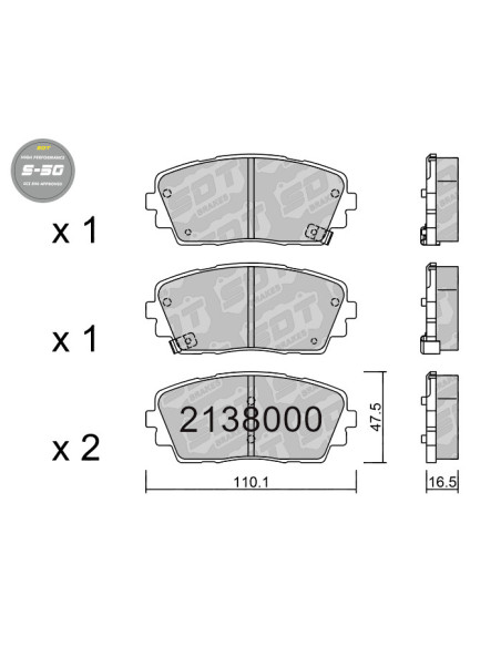 FRONT HIGH PERFORMANCE BRAKEPADS S50 KIA PICANTO TA